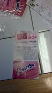 Sweet'N Low coupon to use for future purchases!